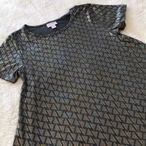 LuLaRoe | Elegant Carly Gray Gold Silver XXS
